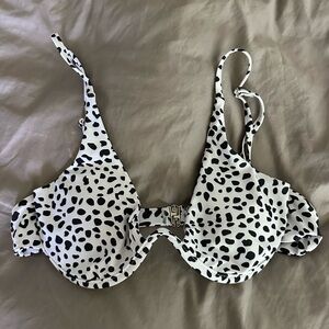 Women’s black and white polka dot animal print bikini top SIZE MEDIUM